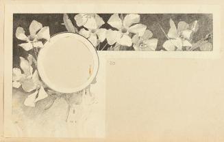 Koloman Moser, Probedruck zu einer Illustration, um 1893, Buchdruck, kaschiert auf Karton, Blat ...