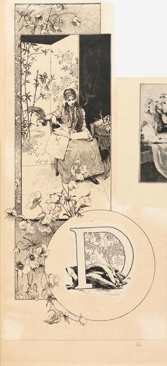 Koloman Moser, Probedruck "Wiener Modebericht" von Renée Francis, 1894, Buchdruck, kaschiert au ...