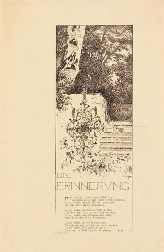 Koloman Moser, Probedruck zur Illustration "Die Erinnerung" von G. S., 1895, Strichätzung, Blat ...