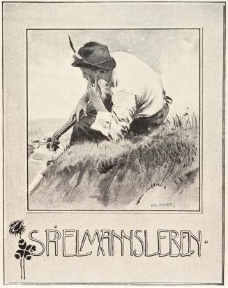 Koloman Moser, Probedruck zur Illustration "Spielmannsleben", 1896, Buchdruck, Blattmaße: 14,2  ...