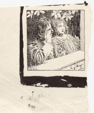 Koloman Moser, Probedruck für eine Illustration, um 1895, Buchdruck auf Transparentpapier, Blat ...