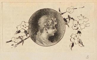 Koloman Moser, Probedruck für eine Illustration, um 1893, Buchdruck, kaschiert auf Karton, Blat ...
