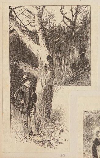 Koloman Moser, Probedruck für eine Illustration, um 1895, Buchdruck, kaschiert auf Karton, Blat ...