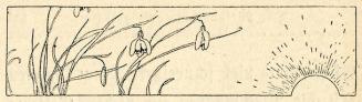 Koloman Moser, Illustration "Des Winters Abschied", 1897, Buchdruck, Blattmaße: 13,5 × 8,5 cm,  ...