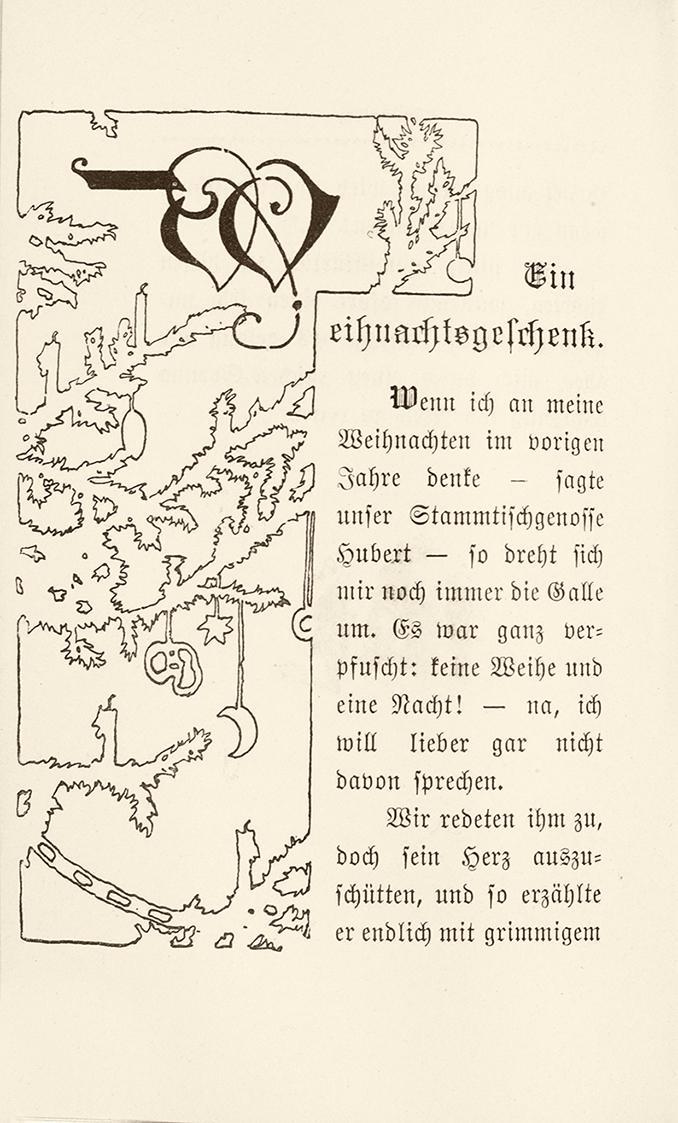Koloman Moser, Initiale "Ein Weihnachtsgeschenk", 1896, Buchdruck, Blattmaße: 13,5 × 8,5 cm, Wi ...