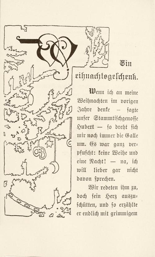 Koloman Moser, Initiale "Ein Weihnachtsgeschenk", 1896, Buchdruck, Blattmaße: 13,5 × 8,5 cm, Wi ...