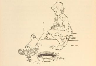 Koloman Moser, Illustration "Kind und Henne", 1899, Buchdruck, Blattmaße: 20 × 13 cm, Wien Muse ...
