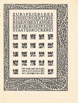 Koloman Moser, Titelblatt, 1904, Holzschnitt, Blattmaße: 40 × 29 cm, Wien Museum, Inv.-Nr. 116. ...