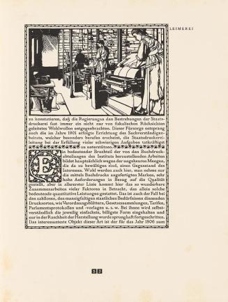 Koloman Moser, Randleiste, Initiale, 1904, Holzschnitt, Blattmaße: 40 × 29 cm, Wien Museum, Inv ...