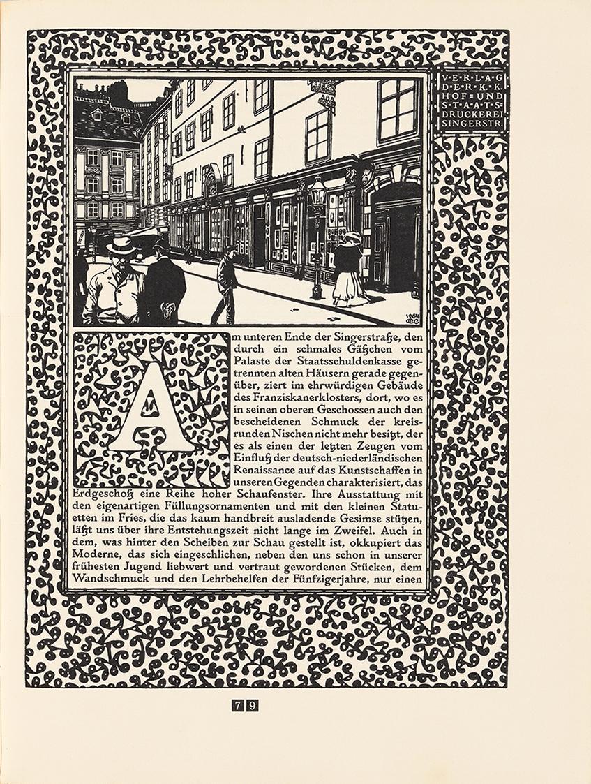 Koloman Moser, Randleiste, Initiale, 1904, Holzschnitt, Blattmaße: 40 × 29 cm, Wien Museum, Inv ...