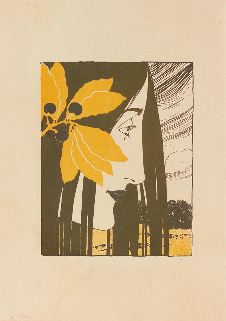 Koloman Moser, Probedruck Ein decorativer Fleck in "Roth und Grün", 1898, Farblithografie, Blat ...