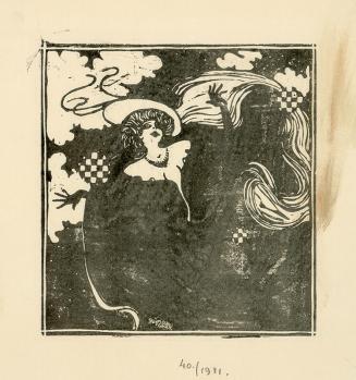 Koloman Moser, Probedruck Tänzerin, 1903, Holzschnitt, Blattmaße: 22,4 × 23,9 cm, Albertina, Wi ...