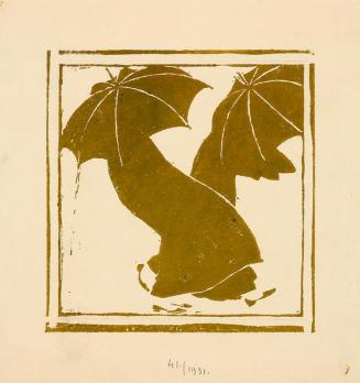 Koloman Moser, Probedruck Wetterübermut, April, 1903, Farbholzschnitt, Blattmaße: 23,8 × 25,7 c ...