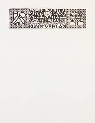 Koloman Moser, Briefkopf der Galerie Miethke, 1905, Buchdruck, Blattmaße: 29 × 22,5 cm, Österre ...