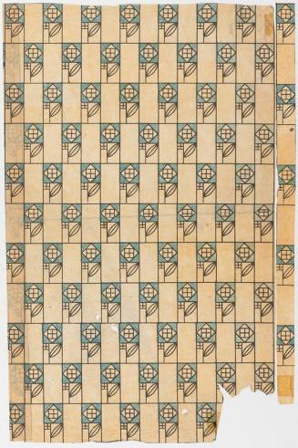 Koloman Moser, Geschenkpapier der Wiener Werkstätte, 1903, Farbdruck, Blattmaße: 32,5 × 21,7 cm ...