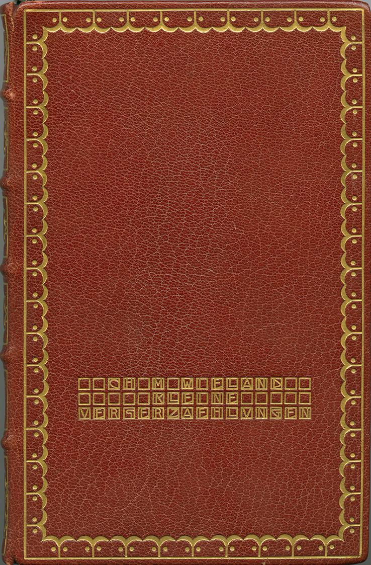 Koloman Moser, "Kleine Verserzählungen" von Christoph Martin Wieland, 1905, Goldprägedruck auf  ...