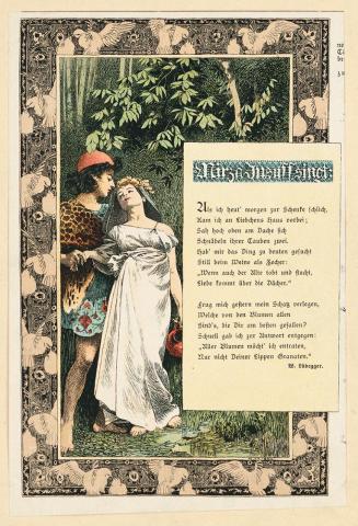 Koloman Moser, Probedruck zur IIlustration "Mirza Jusuff singt" von W. Lüdegger, 1894, Strichät ...