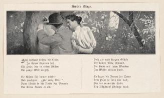 Koloman Moser, Probedruck zur Illustration "Amors Klage", 1895/1898, Autotypie, kaschiert auf K ...