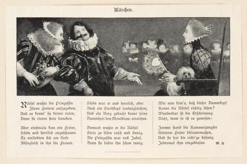 Koloman Moser, Probedruck zur Illustration "Märchen" von M. H., 1895, Autotypie, kaschiert auf  ...