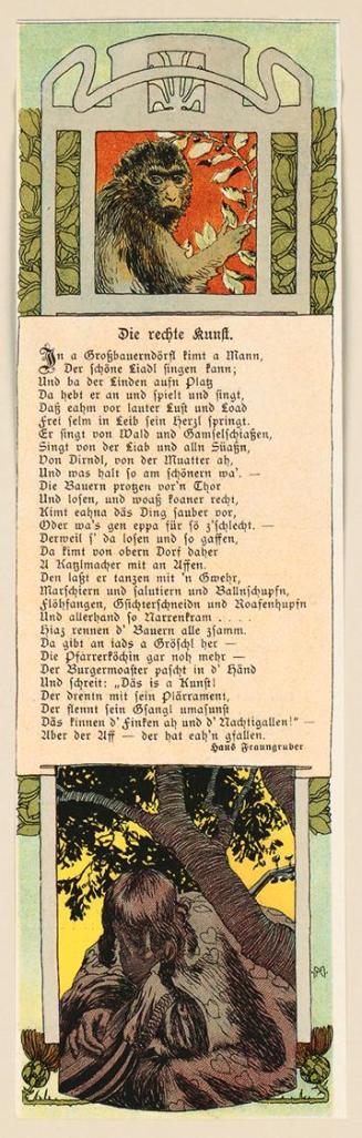 Koloman Moser, Probedruck zur Illustration "Die rechte Kunst" von Hans Fraungruber, 1897, Stric ...