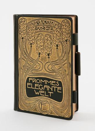 Koloman Moser, "Fromme's Elegante Welt" von Carl Fromme, 1900, Prägedruck auf Leinen, 13,5 × 9  ...