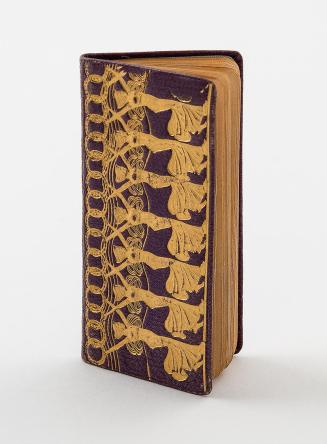 Koloman Moser, "Rococo-Kalender" von Carl Fromme, 1900, Goldprägedruck auf Leder, 7 × 3,4 × 0,4 ...