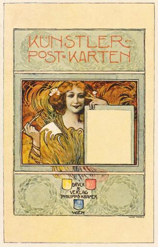 Koloman Moser, Probedruck für einen Einband der Wiener Künstler-Postkarten, 1898, Farblithograf ...