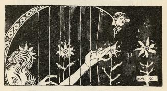Koloman Moser, Illustration "Die Harfe", 1895, Buchdruck, Blattmaße: 18,1 × 11,7 cm, WStLa/Küns ...