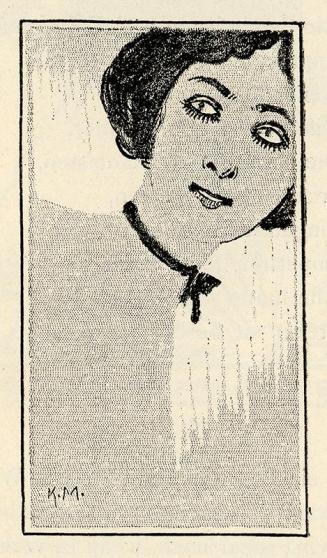 Koloman Moser, Illustration "Mädchenkopf", 1895, Buchdruck, Blattmaße: 18,1 × 11,7 cm, WStLa/Kü ...