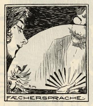 Koloman Moser, Illustration „Fächersprache“, 1895, Buchdruck, Blattmaße: 18,1 × 11,7 cm, WStLa/ ...