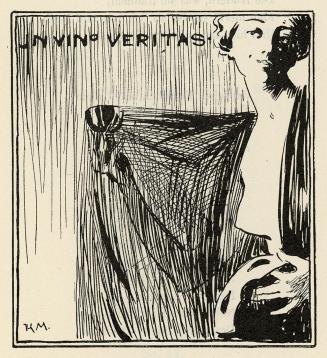 Koloman Moser, Illustration „In Vino Veritas“, 1895, Buchdruck, Blattmaße: 18,1 × 11,7 cm, WStL ...