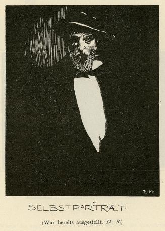 Koloman Moser, Illustration „Selbstportraet“, 1895, Buchdruck, Blattmaße: 18,1 × 11,7 cm, WStLa ...