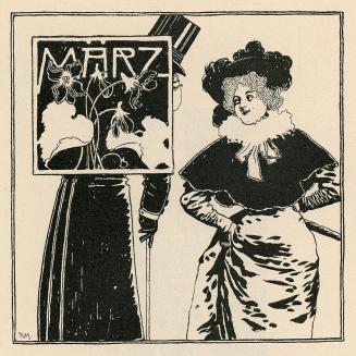 Koloman Moser, März, 1896, Buchdruck, Blattmaße: 28 × 14 cm, WStLa/Künstlerhausarchiv, Wien