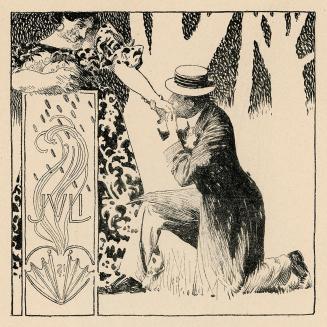 Koloman Moser, Juli, 1896, Buchdruck, Blattmaße: 28 × 14 cm, WStLa/Künstlerhausarchiv, Wien