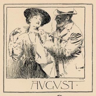 Koloman Moser, August, 1896, Buchdruck, Blattmaße: 28 × 14 cm, WStLa/Künstlerhausarchiv, Wien