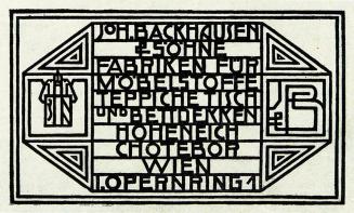 Koloman Moser, Werbebroschüre der Textilfirma Joh. Backhausen & Söhne, 1900, Klischee, Blattmaß ...