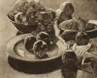 Carl Moll, Stillleben mit Äpfeln und Trauben, 1930 um, Öl auf Leinwand, 40 × 60 cm, Unbekannter ...