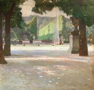 Carl Moll, Der Park von Schönbrunn, 1910 um, Öl auf Holz, Privatbesitz