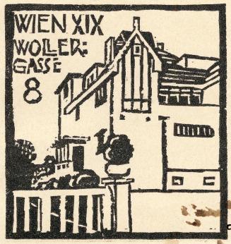 Carl Moll, Briefkopf Wien XIX / Wollergasse 8, 1902, Holzschnitt, Blattmaße: 15,3 × 14,2 cm, MA ...