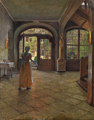 Carl Moll, Lübecker Interieur, 1896, Öl auf Leinwand, 91,5 × 72 cm, Privatbesitz, Courtesy im K ...
