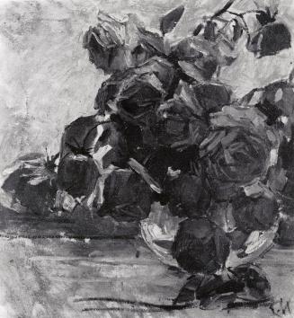 Carl Moll, Rosenstrauß, 1927 um, Öl auf Holz, 35 × 34,5 cm