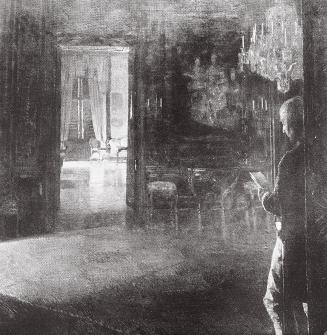 Carl Moll, Vieux Laque Zimme im Schloss Schönbrunn, 1908, Öl auf Leinwand, 118 × 118 cm, Unbeka ...