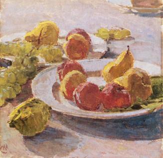 Carl Moll, Obst, 1930 um, Öl auf Holz, 34,5 × 35,5 cm