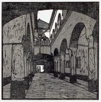 Carl Moll, Mödling, Hauptstraße 79, 1903–1906, Farbholzschnitt, Aquarelldruck auf Japanpapier,  ...