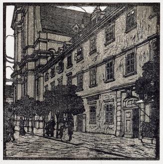 Carl Moll, Wien, Schwarzspanierstraße, 1903–1906, Farbholzschnitt, Aquarelldruck auf Japanpapie ...