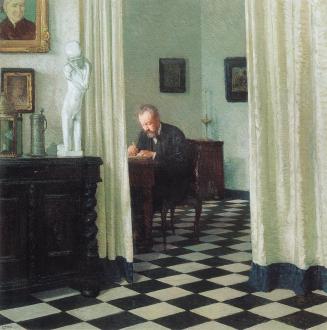 Carl Moll, Mein Atelier, 1906, Öl auf Leinwand, 100 x 100 cm, Akademie der bildenden Künste Wie ...