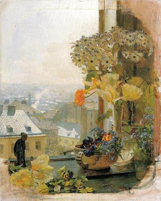 Carl Moll, Meister Schindlers Fenster, 1895, Öl auf Leinwand, 60 x 50 cm, Privatbesitz Wien