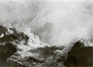 Carl Moll, Brandung bei Scirocco vor Ragusa, 1882 um, Öl auf Leinwand, 70 × 97,5 cm, Unbekannte ...