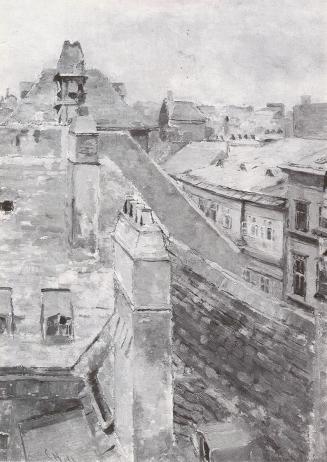 Carl Moll, Blick über die Dächer von Wien, 1886 um, Öl, Unbekannter Besitz