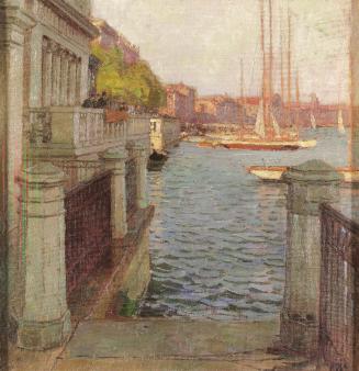Carl Moll, Venedig, Riva Schiavoni, 1915 um, Öl auf Leinwand, 61 × 59 cm, Albertina Wien. Samml ...